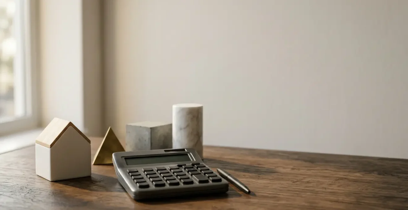 Scena realistica che rappresenta la valutazione finanziaria per un mutuo attraverso documenti certificati