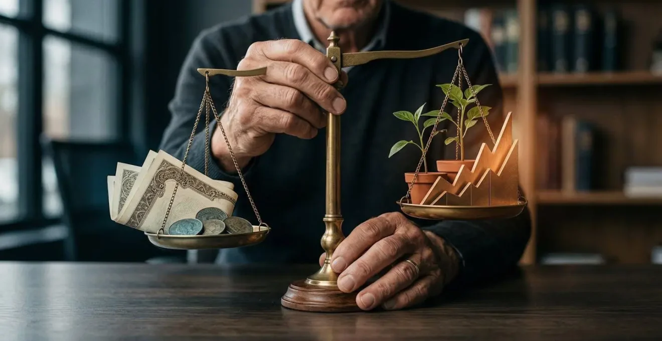 Investitore che analizza opportunità di crowdfunding bilanciando rischi e rendimenti