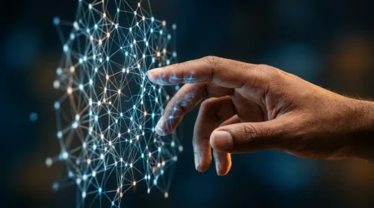 Rappresentazione concettuale dell'intelligenza artificiale nella valutazione del credito bancario