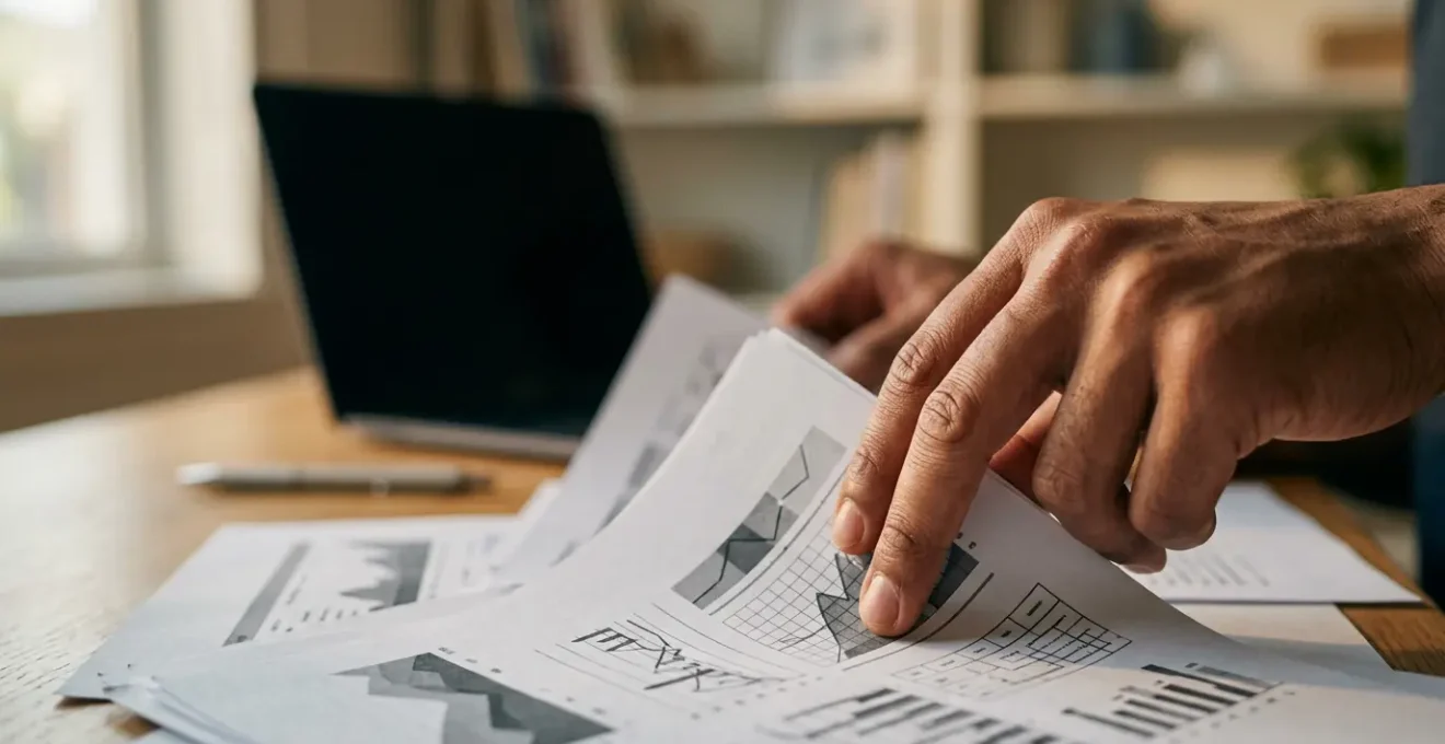 Primo piano di mani che tengono documenti finanziari con sfondo sfocato, simbolo di urgenza nel credito rapido