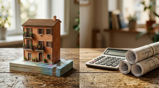 Confronto visivo tra mutuo fondiario e ipotecario per il risparmio sulle spese notarili in Italia